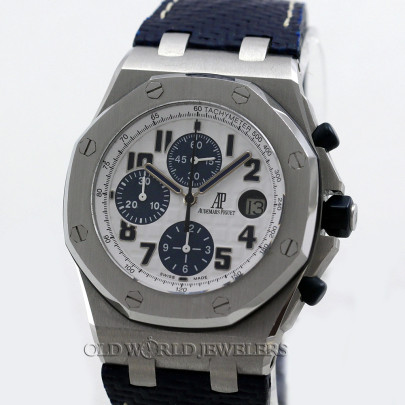 Audemars Piguet Royal Oak Navy Chronograph Ref 26170ST Steel White Dial